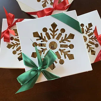 Snowflake Dessert Box 4Pk (White)