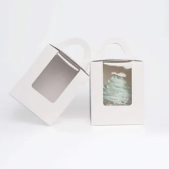 White Single Cupcake/Hot Cocoa Bomb Box 6Pk