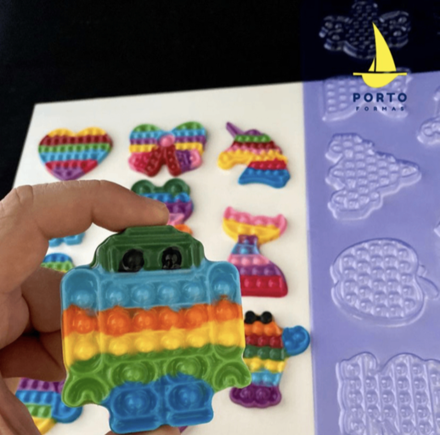 Pop It Assorted Icon 1Pc Large sheet Mold