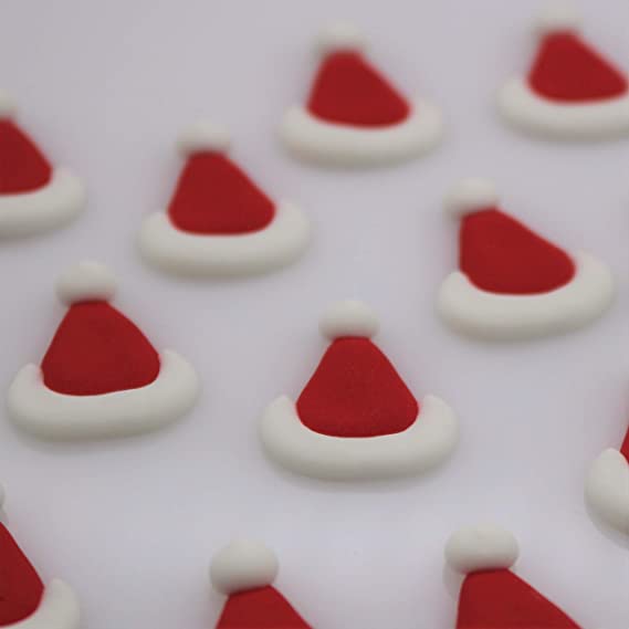 Royal Icing Santa Hat Toppers 6pc