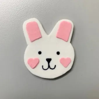 1.5" BUNNY FACE Royal Icing Topper (6pc)